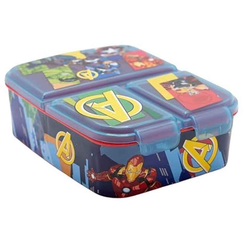 Striders Multi Compartment Rectangular Sandwich Box Avengers Seven Wonders | XL Striders Multi Compartment Rectangular Sandwich Box Avengers Seven Wonders | XL