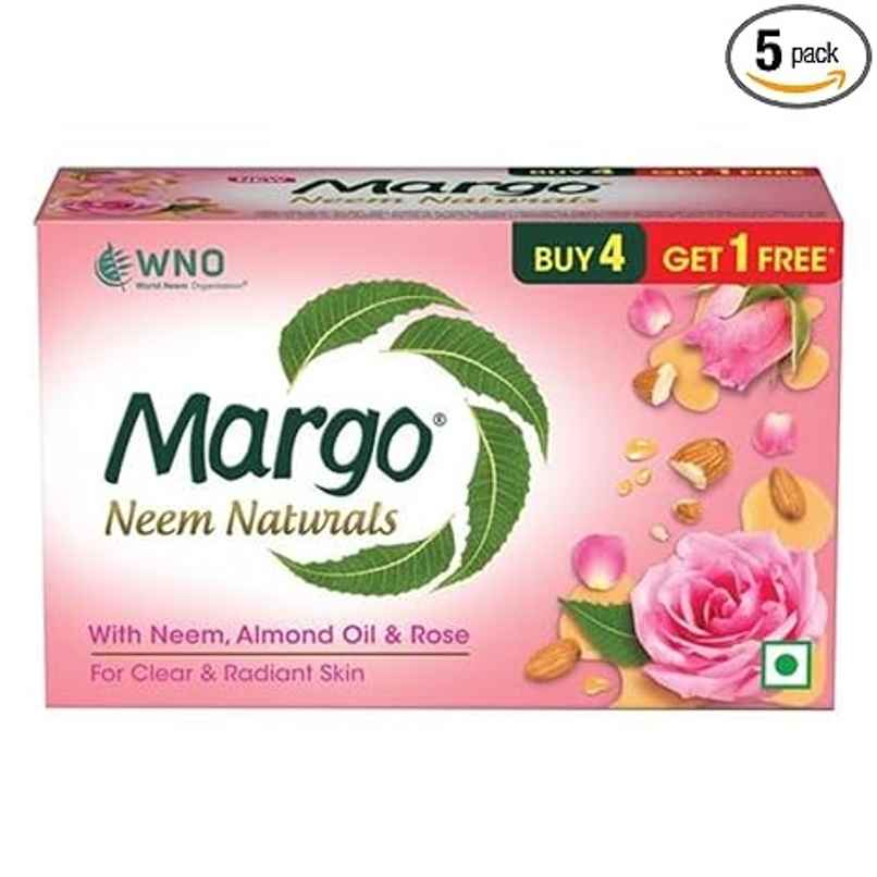 Margo Neem Naturals Almond Oil & Rose (4+1Free)