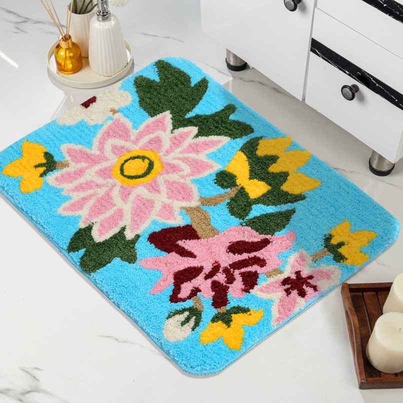 Saral Home Nature Super Soft Microfibre Bath Mat 38x60 cm Anti Skid Green Saral Home Nature Super Soft Microfibre Bath Mat 38x60 cm Anti Skid Green