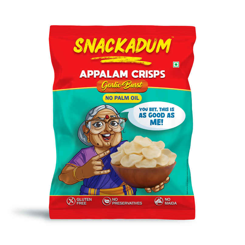 Snackadum Appalam Crisps | Garlic Burst