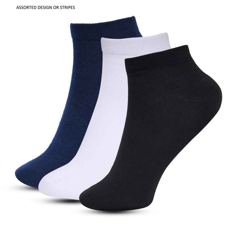Luxrio Men's Solid Ankle Length Cotton Socks | SCK-9-3-PK-ANKL | Assorted Designs - Free Size Luxrio Men's Solid Ankle Length Cotton Socks | SCK-9-3-PK-ANKL | Assorted Designs - Free Size
