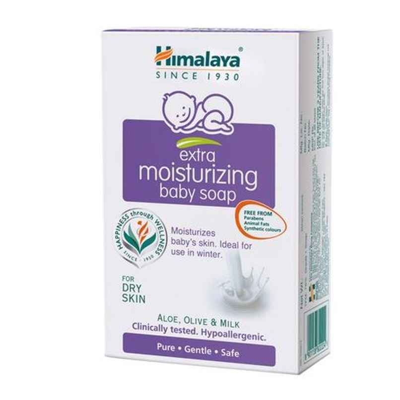 Himalaya Extra Moisturizing Baby Soap for Dry Skin|Helps Lock Moisture with Aloe-Milk Complex Himalaya Extra Moisturizing Baby Soap for Dry Skin|Helps Lock Moisture with Aloe-Milk Complex