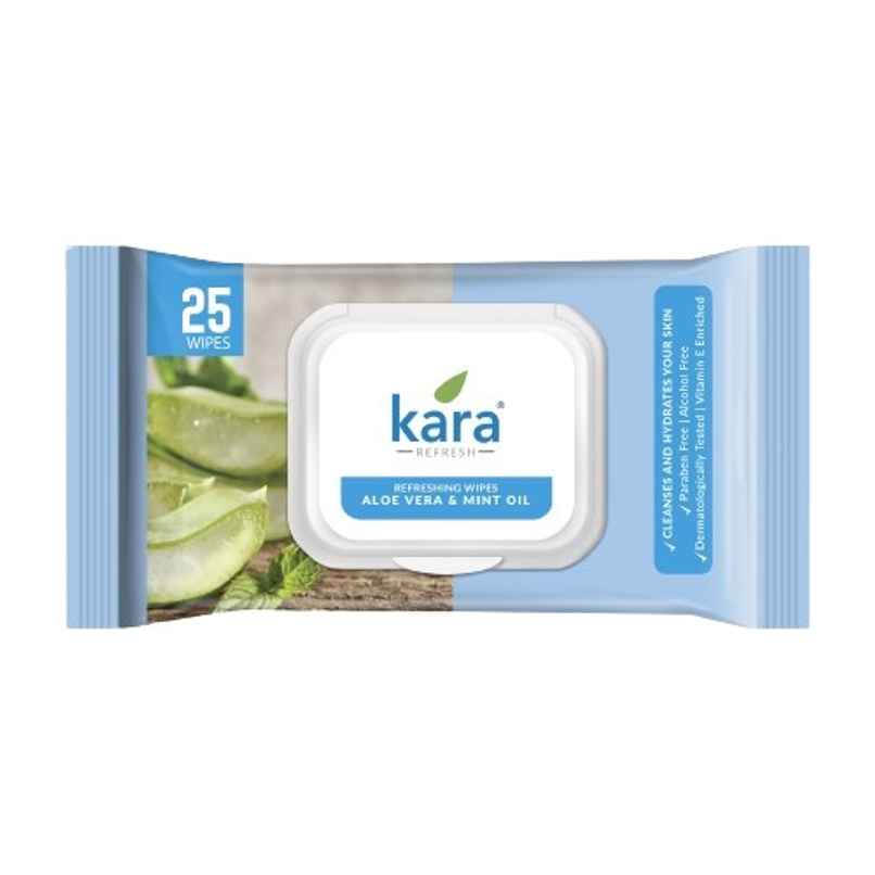 Kara Aloe Vera & Mint Oil Wipes | 25 Pulls Per Pack