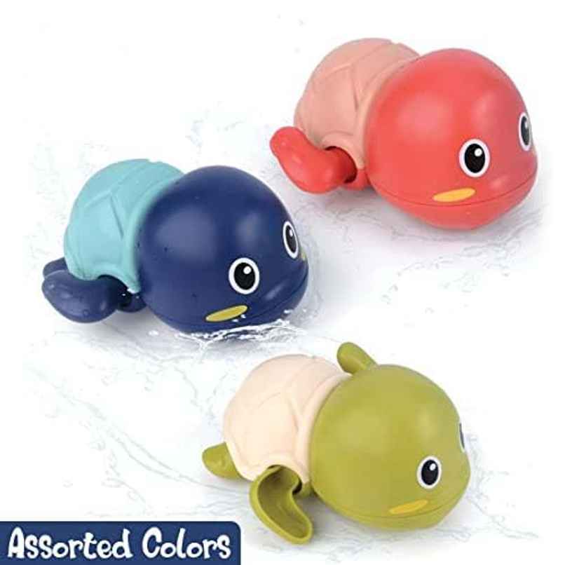 Wembley Swimming Turtle Bath Toys For Toddlers Kids Cute Floating Wind Up On Water (Pack - 2)
