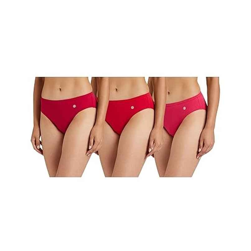 Van Heusen Women Cotton Dark Assorted Solid Moderate Coverage Bikini Panty | Pack of 3 - L