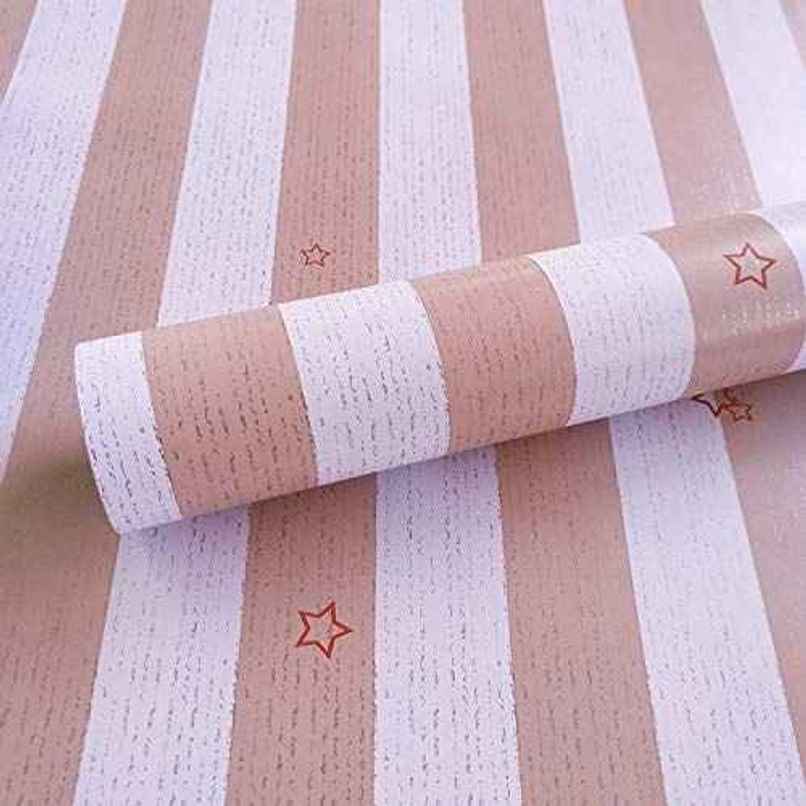Wollzo Pink Star Self Adhesive Wallpaper | 45 x 500 Cm