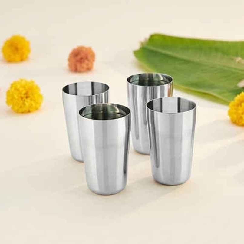 Jensons Stainless Steel Glass Set (4 Pcs) | Thumup Design | 300 ml | Water & Juice Glass Jensons Stainless Steel Glass Set (4 Pcs) | Thumup Design | 300 ml | Water & Juice Glass