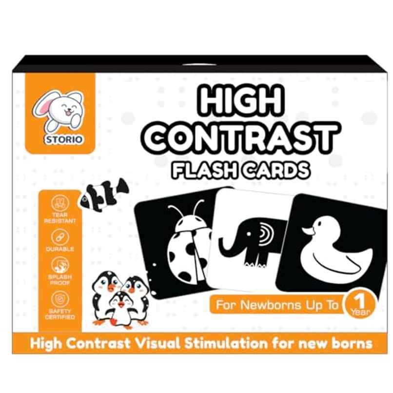 Storio Kids High Contrast Flash Cards For Babies & Infants Storio Kids High Contrast Flash Cards For Babies & Infants
