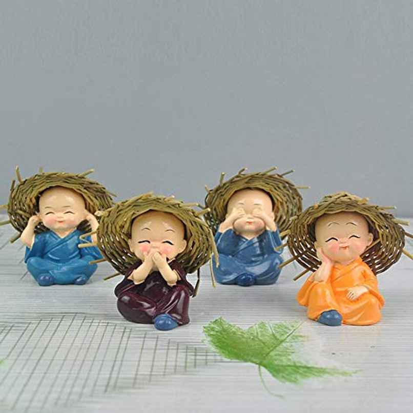 Tied Ribbons Miniature Buddha Monks | Pack Of 4 Tied Ribbons Miniature Buddha Monks | Pack Of 4