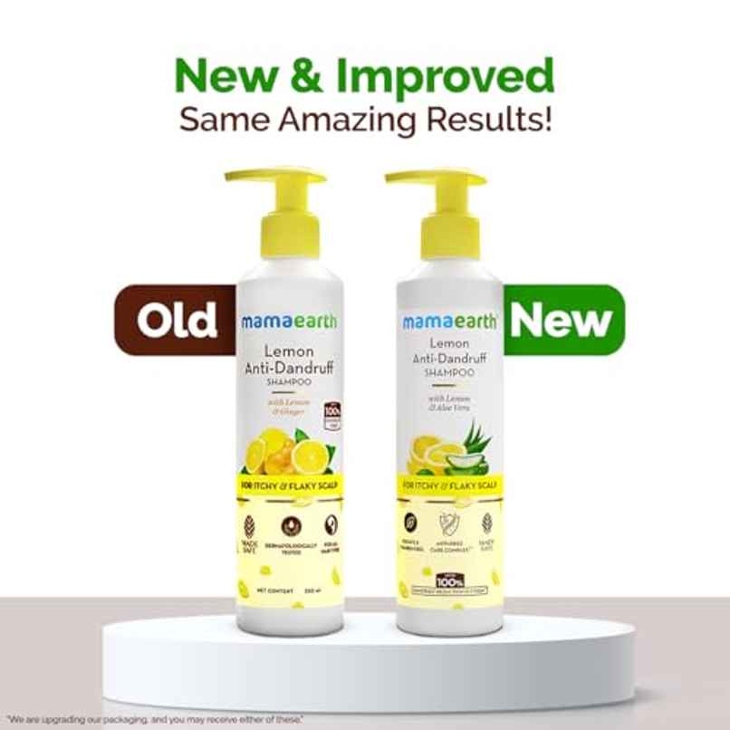 Mamaearth Lemon Anti Dandruff Shampoo With Lemon & Ginger For Itchy & Flaky Scalp