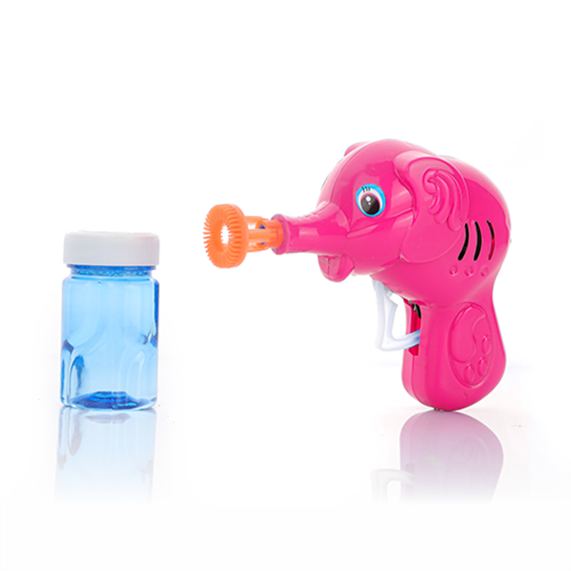 Aditi Toys Elephant Bubble Gun Toy for Kids with 100 ml Bubble Liquid Bottle, Toy Bubble Maker-Pink