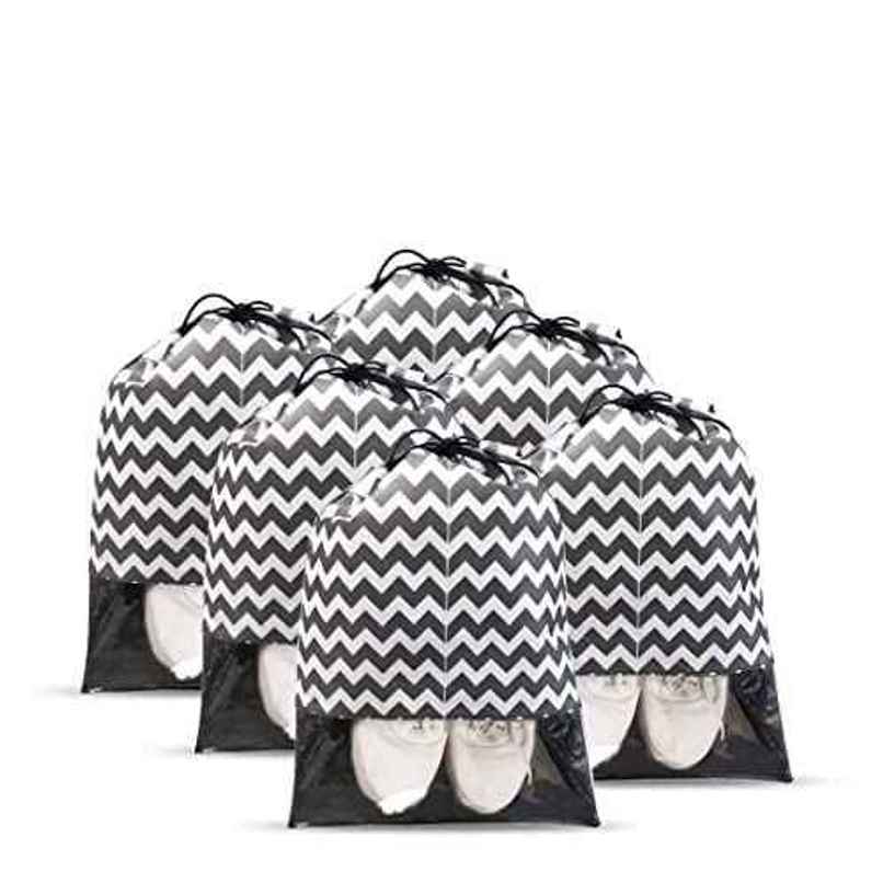 PrettyKrafts Shoe Cover Storage Bag | Dust-Proof Fabric Shoe Organizer | 16 x 12 - Black PrettyKrafts Shoe Cover Storage Bag | Dust-Proof Fabric Shoe Organizer | 16 x 12 - Black