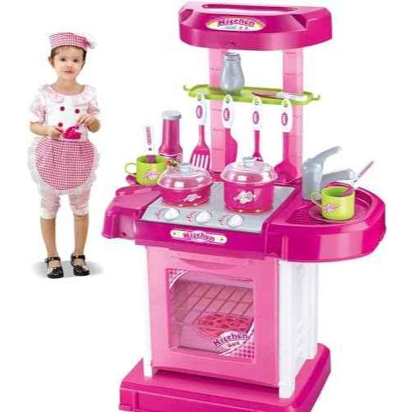 Storio Kitchen Set for Kids | Big Cooking Pretend Play Toy with Lights & Sound
