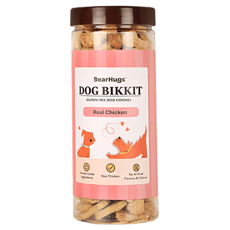 Bearhugs Dog Bikkit Real Chicken Dog Cookies(Jar)