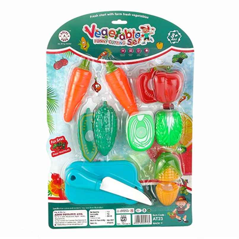 Aditi Toys Plastic Vegetable Cutting Set - Includes Knife & Cutting Board for Kids Pretend Play Aditi Toys Plastic Vegetable Cutting Set - Includes Knife & Cutting Board for Kids Pretend Play