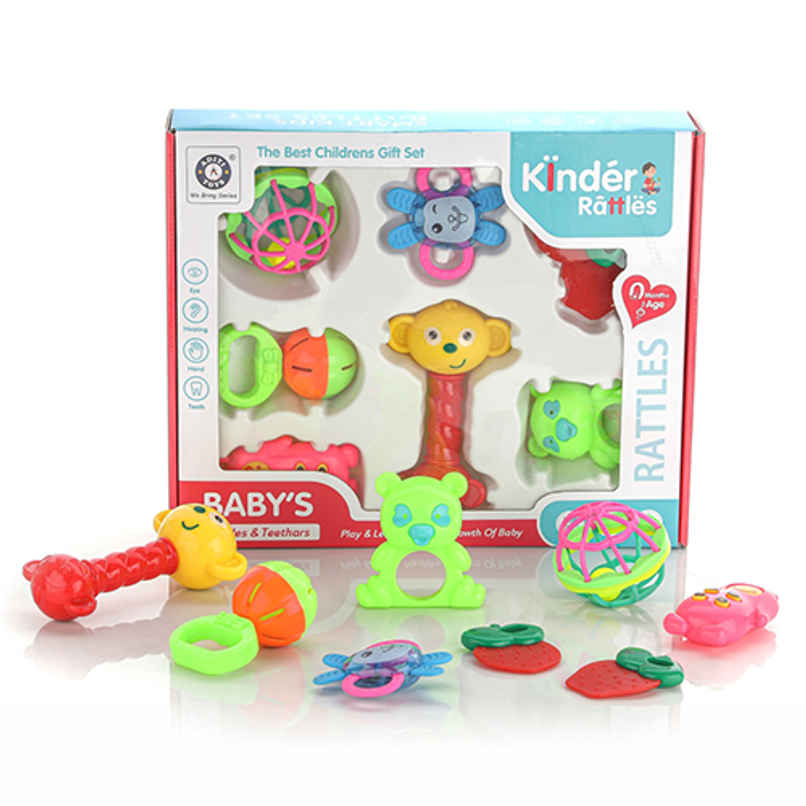 Aditi Toys 8-Piece Baby Rattle Set -Safe, Colorful, 100% BPA Free, Non-Toxic, Infant Grab, Age 0-6M Aditi Toys 8-Piece Baby Rattle Set -Safe, Colorful, 100% BPA Free, Non-Toxic, Infant Grab, Age 0-6M