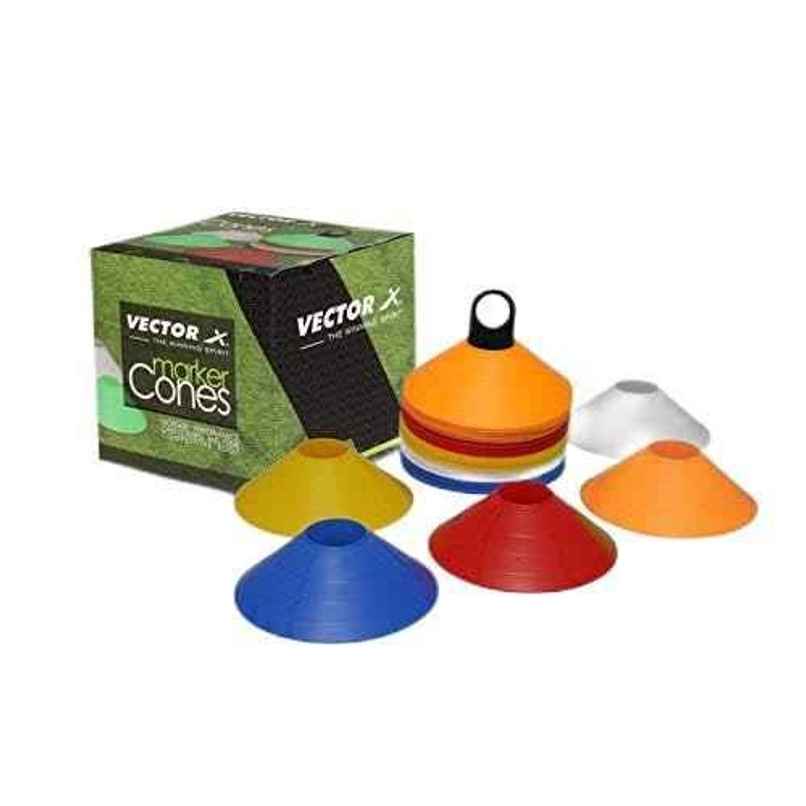 Vector X Space mark pack 50 Plastic Training Space Marker Cones Set, 2 Inch Set Of 50 (Multicolour) Vector X Space mark pack 50 Plastic Training Space Marker Cones Set, 2 Inch Set Of 50 (Multicolour)