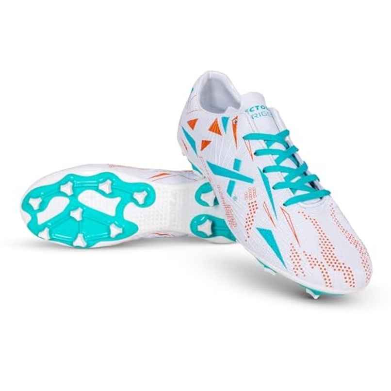 Vector X Trigger Football Shoe Studs Double Colored High Strength For Men |White- Sea Green Size-10