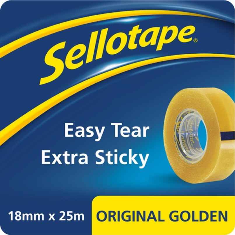 Sellotape Original Tape | Tear By Hand | Ideal For Wrapping Presents | Sealing Boxes | 18mm x 25m