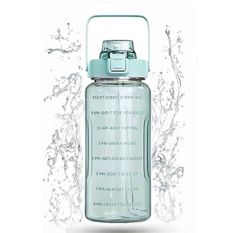 ReeQ Premium Motivational Time Mark Water Bottle | Light Green