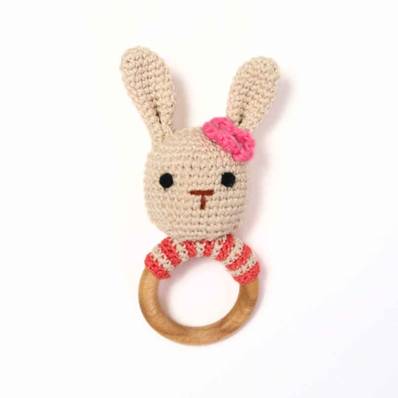 The Kalaa Store Handcrafted Bunny Rattle