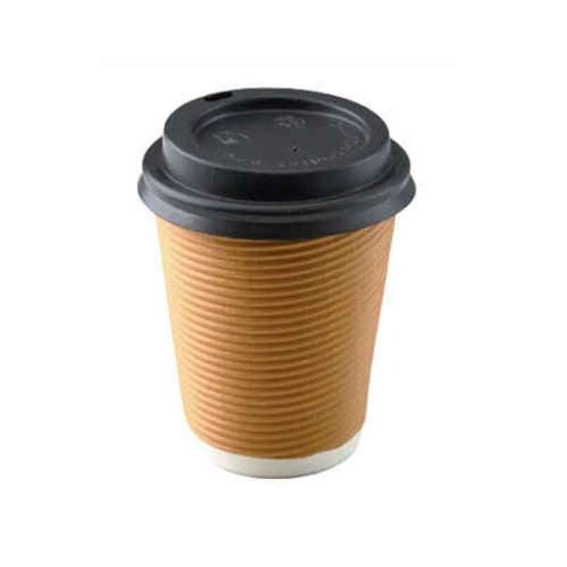 Disposable Ripple Paper Cup with Lid | 250 ml | Naturepac Disposable Ripple Paper Cup with Lid | 250 ml | Naturepac