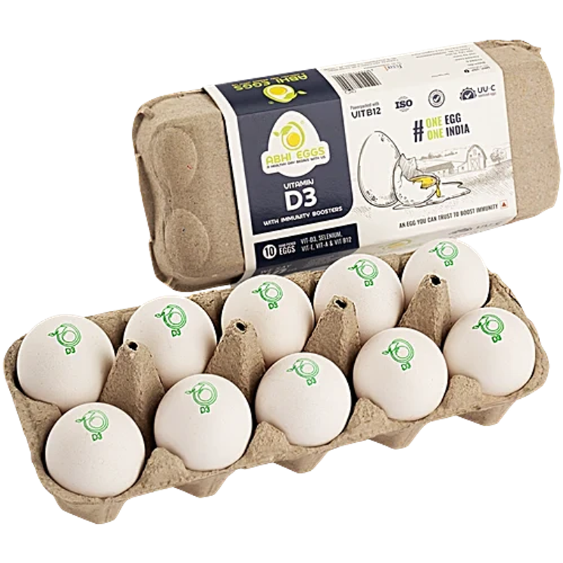Abhi Eggs Vit D3 White Eggs With Immunity Boosters
