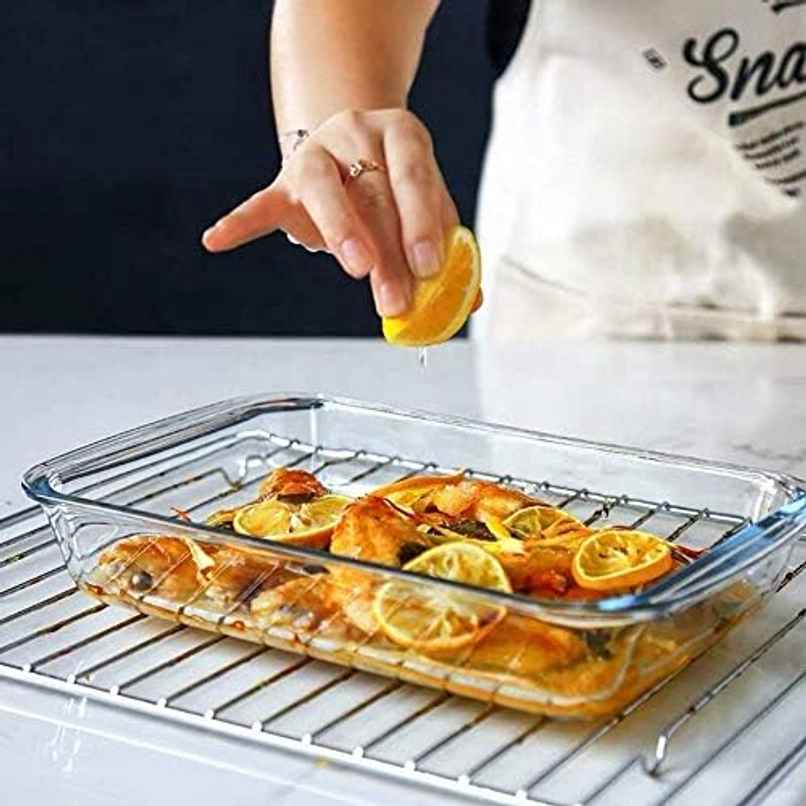 Femora Rectangle Baking Dish 1L Borosilicate Glass Microwave & Oven Safe