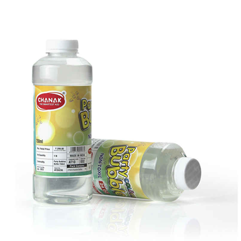 Aditi Toys 750ml Colourful Bubble Liquid Solution Bottle Refill for Guns & Cameras -Age 3+, Pack of 2