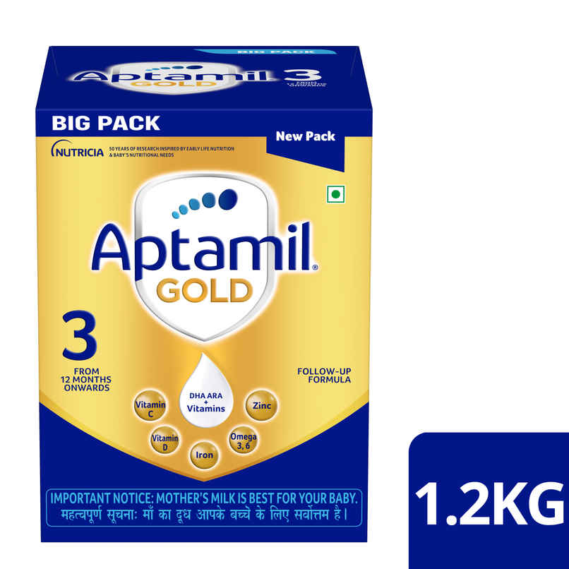 Aptamil Gold Infant Formula Milk Powder For Babies - Stage 3 | 12-24 Months | 1.2 Kgs - Large Pack