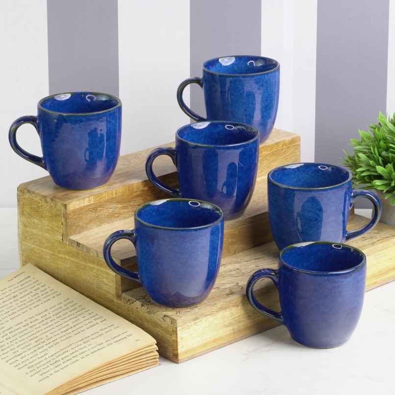 Saffron Luxe Blue Ceramic Cups | 200 ml