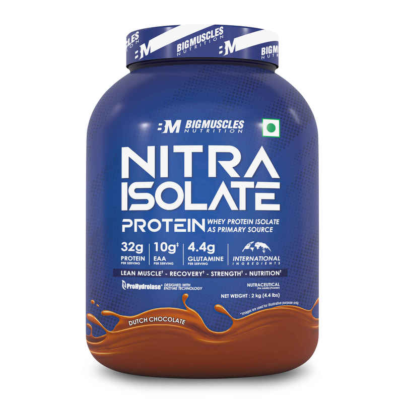 Big Muscles Nutrition Nitra Isolate with ProHydrolase Enzyme for Faster Absorption Dutch Chocolate Big Muscles Nutrition Nitra Isolate with ProHydrolase Enzyme for Faster Absorption Dutch Chocolate