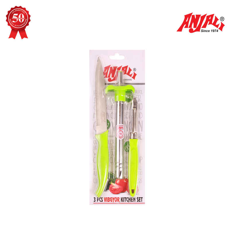 Anjali Vibgyor Kitchen Set | Gas Stove Lighter, Kitchen Knife, Peeler