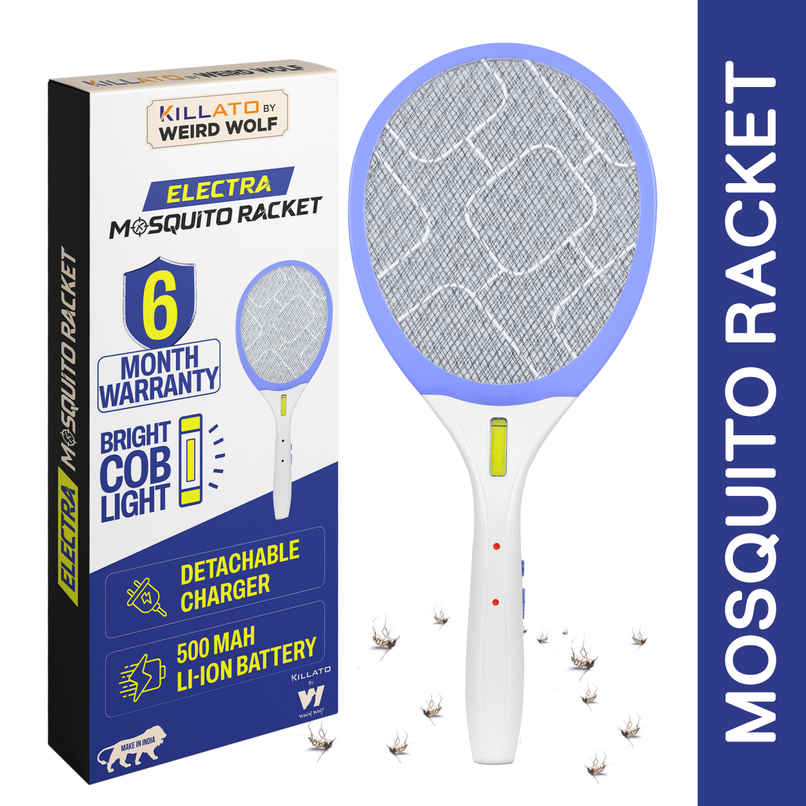 Killato Weird Wolf Rechargeable Electric Fly Swatter Mosquito Racket Bat | Purple