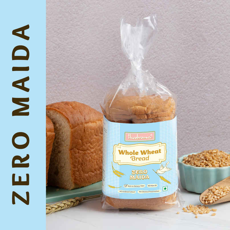 Theobroma Zero Maida Whole wheat bread | No Preservatives | No Palm Oil Theobroma Zero Maida Whole wheat bread | No Preservatives | No Palm Oil