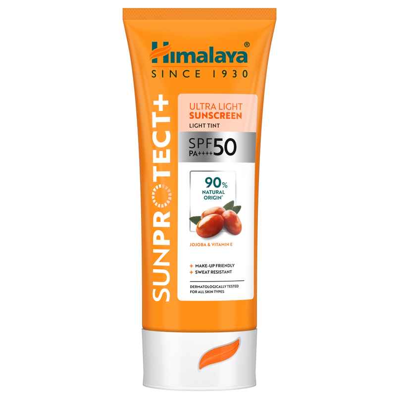 Himalaya SunProtect+ Ultra Light Sunscreen Light Tint | SPF 50 PA+++|90% Natural Origin Ingredients Himalaya SunProtect+ Ultra Light Sunscreen Light Tint | SPF 50 PA+++|90% Natural Origin Ingredients