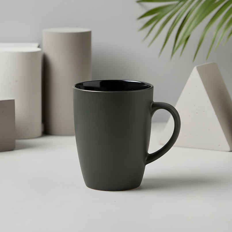 SAFFRON Vivid Gray Elegance Ceramic Mug | Grey - 330 ml