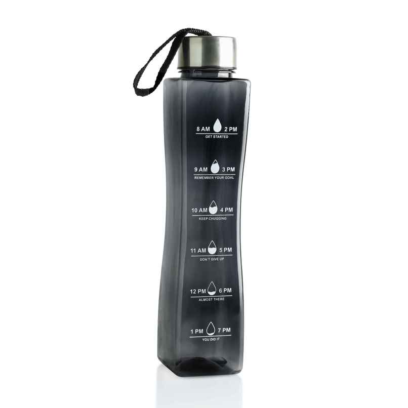 2Mech Plastic Water Bottle with Time Marker | Black | 800 ml 2Mech Plastic Water Bottle with Time Marker | Black | 800 ml
