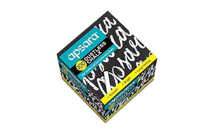 Apsara Dustless Chalk White | 4x longer than regular | Bright & Bold | Hassle-Free Dustless Chalks | White Chalks