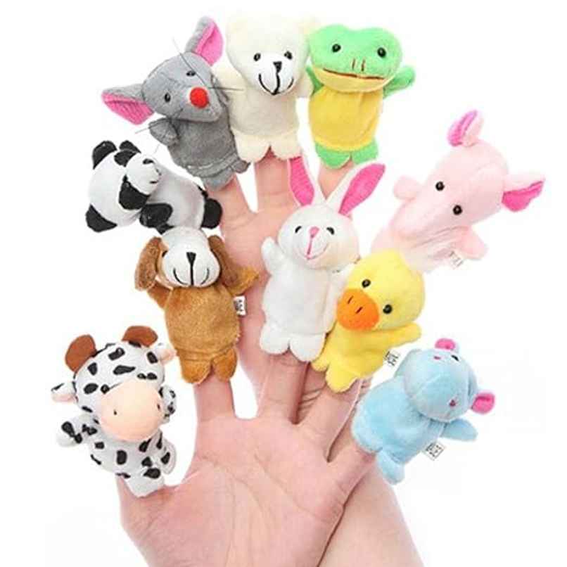 Fablue Soft Plush Velvet Animal Finger Puppets Set Toy for Kids