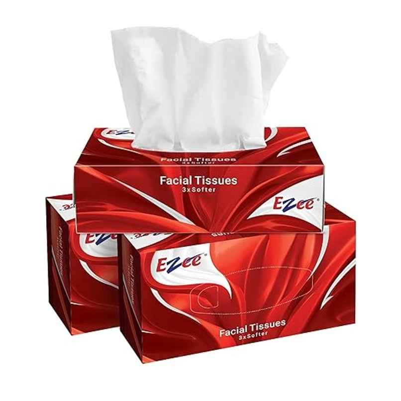 Ezee Facial Tissue Paper - 300 Pulls - Carbox - 2ply