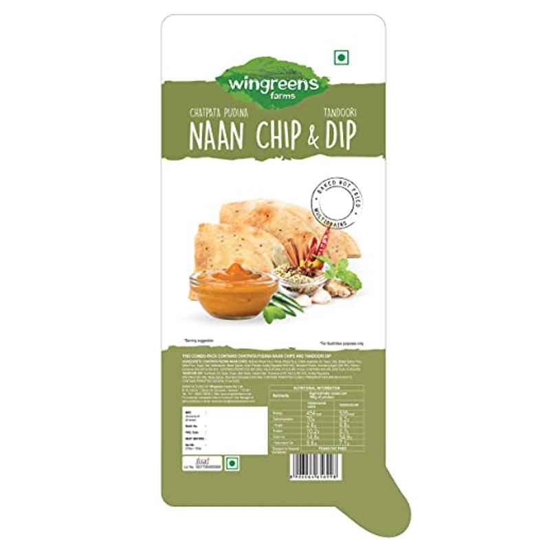 Wingreens Farms Chatpata Pudina Naan Chip & Dip 