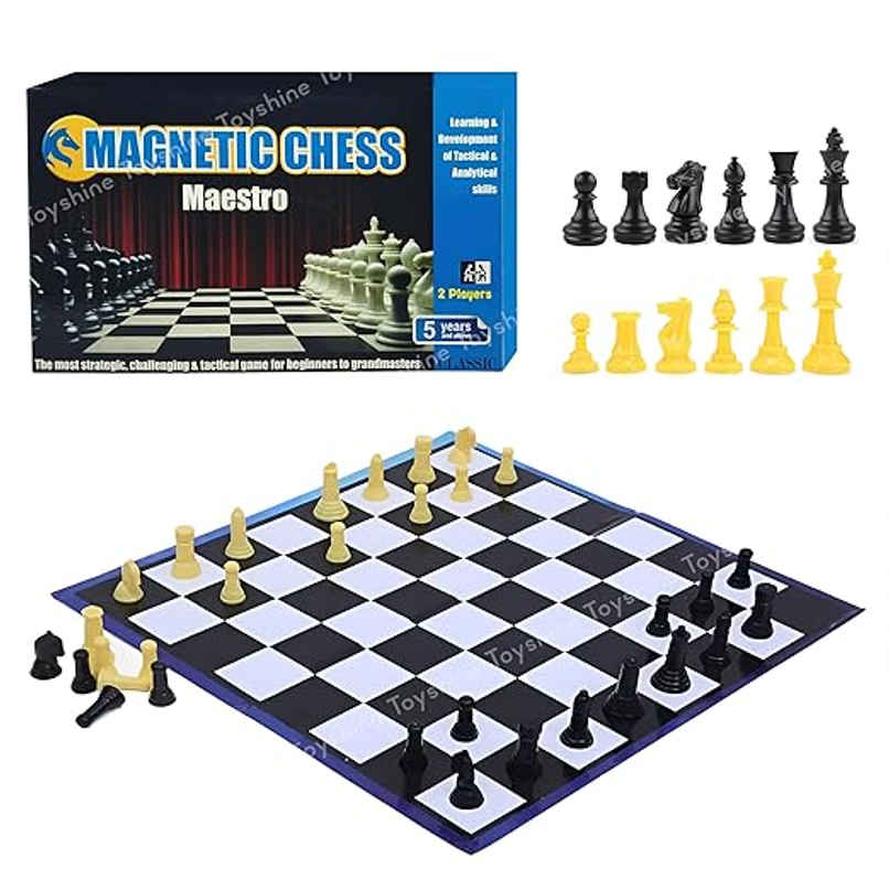 Toyshine 36cm Magnetic Chess Set with Folding Chess Board and Pieces | Tactical Game for Beginner