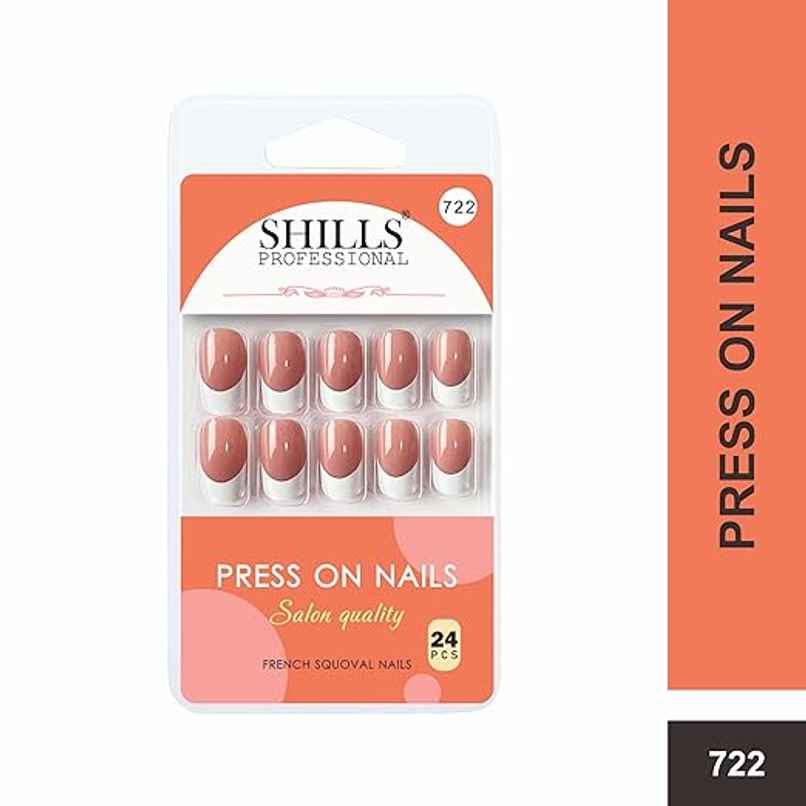 Shills Professional Reusable French Square Press On Nails | Beige | SPN-722 Shills Professional Reusable French Square Press On Nails | Beige | SPN-722