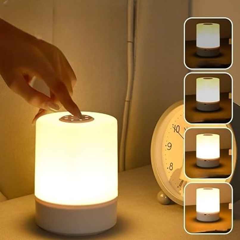 Desidiya Touch Control LED Touch Bedside Night Light | 3 Colors LED Lamp USB Corded Electric