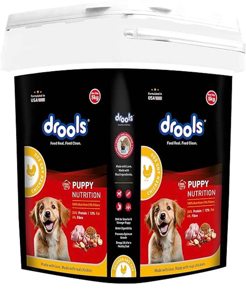 Drools Chicken and Egg Puppy Dry Dog Food Inside Container 5Kg Drools Chicken and Egg Puppy Dry Dog Food Inside Container 5Kg