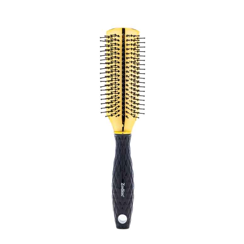 Zodiac Diamond Flat Hair Brush | Chrome Gold