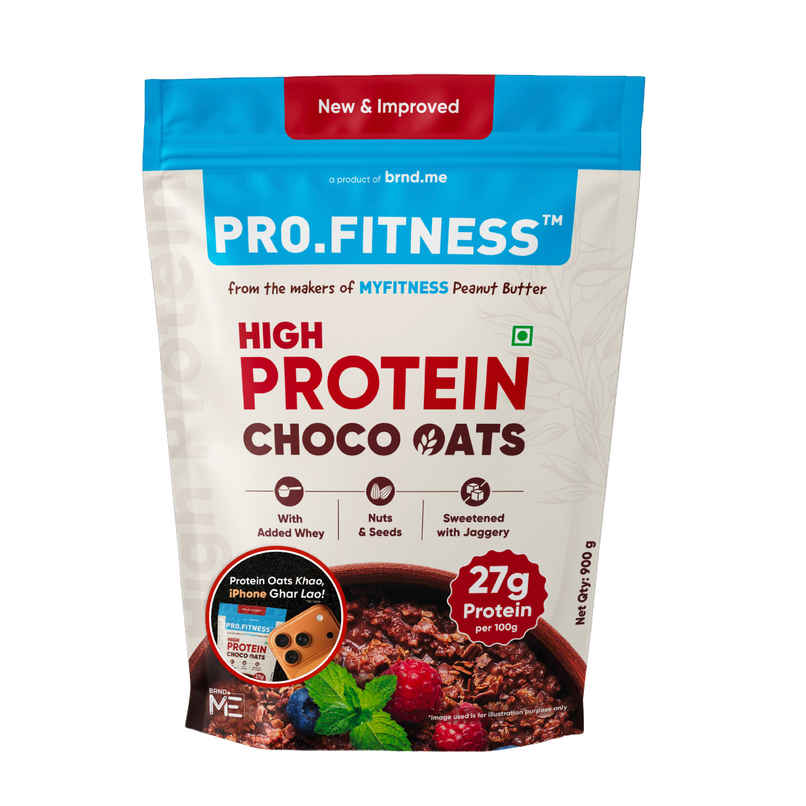 Pro.Fitness 27g High Protein Oats by MyFitness|Dark Chocolate Oats with Almonds and Organic Jaggery