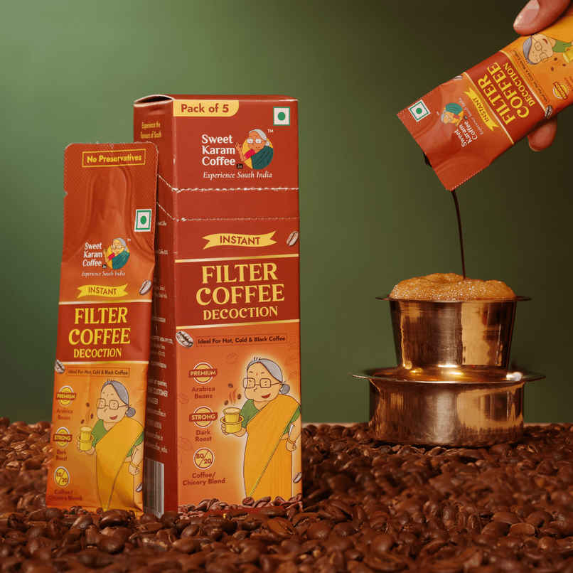 Sweet Karam Coffee Instant Filter Coffee Decoction | Black | Hot & Cold