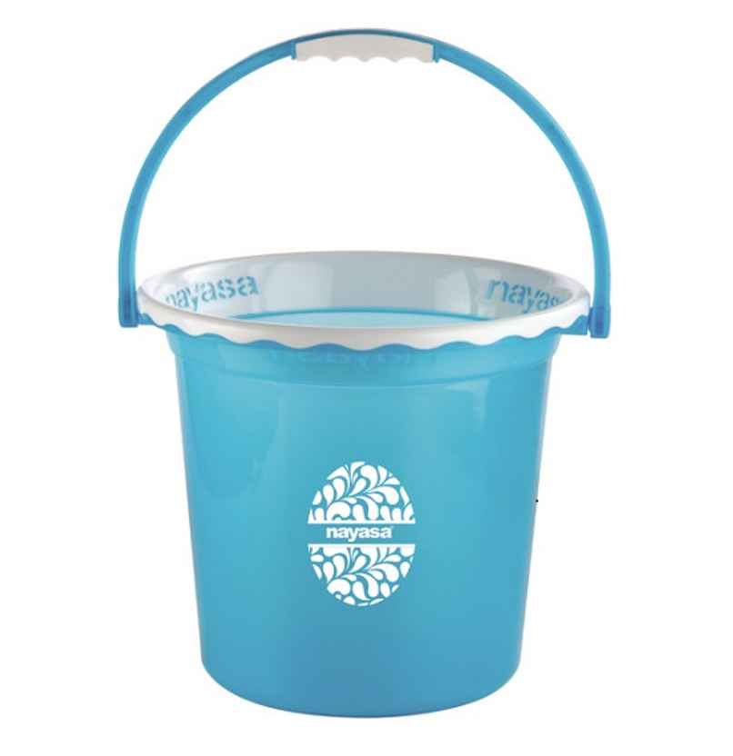 Nayasa Crest Plastic Bathroom Bucket Strong And Durable Water Storage Bucket | 13 L | Blue
